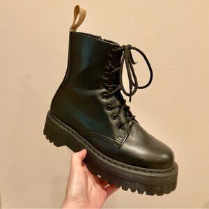 Dr. Martens Black Vegan Leather Jadon II Boot Mono Platforms 9